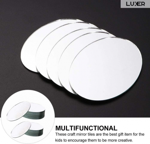 Set 50 Oglinzi Acrilice Autoadezive Luxer, Model Oval, Dimensiuni 8x5 cm, Silver,oglinzi decorative de perete oglinda hol oglinzi dedeman pentru camera din acril decorativa ikea decor mobexpert jysk emag dormitor living autoadezive oglinda moderne rezistente auriu luxer [1]