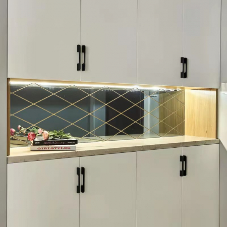 Set 58 Oglinzi Acrilice Autoadezive Luxer,100x100 cm, Model Romb, Oglinda Decorativa Perete/Mobila pentru Hol Living Baie, Autocolante, Silver, oglinzi decorative pentru perete rotunde model bulina pentrun hol living ieftine din acril rezistente ikea jumbo hornbach luxer [1]
