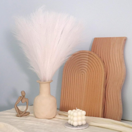 Flori Decorative - Set 6 Fire Iarba de Pampas Artificiala Din Matase Pentru Decoratiuni Casa, Birou sau Evenimente, Alb, Gri, Bej, Roz, Luxer, plante/flori decorative ornamentale, ornament interior, frunze decor pentru botez/nunta dedeman jysk leroy luxer