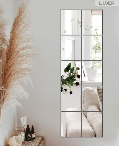 Set Oglinzi Acrilice Autoadezive Luxer, Model Dreptunghi, Dimensiuni 15x10 cm, Silver,  oglinda acrilica perete mare decortiva dedeman dormitor rama ikea baie dedeman jysk ieftin pret emag mobexpert moderne ieftine leroy merlin autocolant dreptunghi luxer [3]