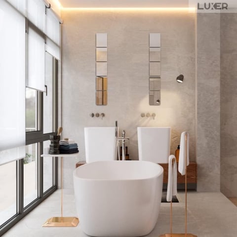Set Oglinzi Acrilice Autoadezive Luxer, Model Dreptunghi, Dimensiuni 15x10 cm, Silver,  oglinda acrilica perete mare decortiva dedeman dormitor rama ikea baie dedeman jysk ieftin pret emag mobexpert moderne ieftine leroy merlin autocolant dreptunghi luxer [6]