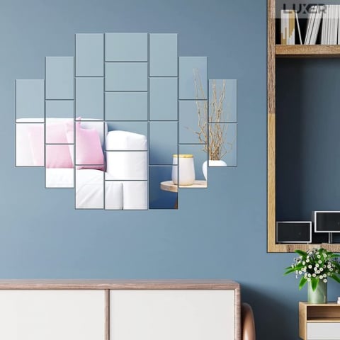 Toate Produsele - Set Oglinzi Acrilice Autoadezive Luxer, Model Dreptunghi, Dimensiuni 15x10 cm, Silver,  oglinda acrilica perete mare decortiva dedeman dormitor rama ikea baie dedeman jysk ieftin pret emag mobexpert moderne ieftine leroy merlin autocolant dreptunghi luxer
