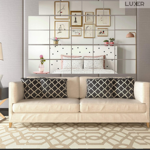 Set Oglinzi Acrilice Autoadezive Luxer, Model Dreptunghi, Dimensiuni 15x10 cm, Silver,  oglinda acrilica perete mare decortiva dedeman dormitor rama ikea baie dedeman jysk ieftin pret emag mobexpert moderne ieftine leroy merlin autocolant dreptunghi luxer [5]
