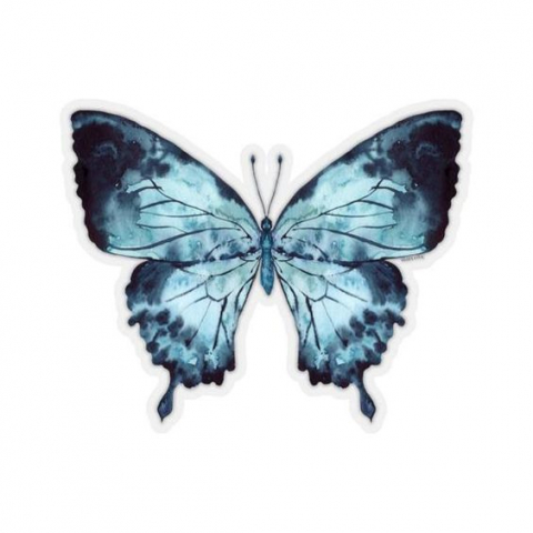 Set 6 Stickere Decorative Autoadezive Model: Morpho Butterflies (Fluturi Morpho), Multisuprafete, Dimensiuni 29 x 29 cm, Jysk, Leroy, Dedeman, Jumbo, Emag, Luxer [2]