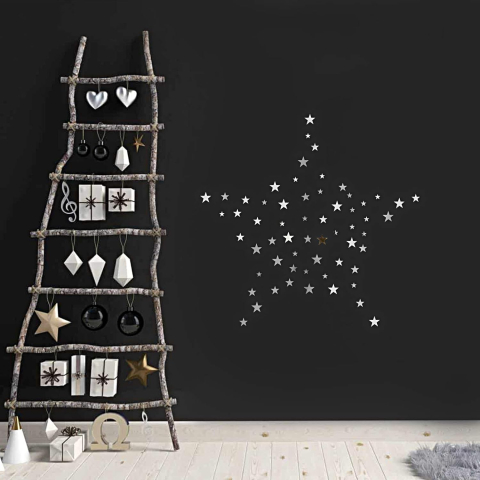 Oglinzi Acrilice  Decorative - Set 86 Oglinzi Acrilice Autoadezive, Model Stele, Oglinda Decorativa Perete/Mobila pentru Hol Living Baie, Multiple Dimensiuni, Luxer
