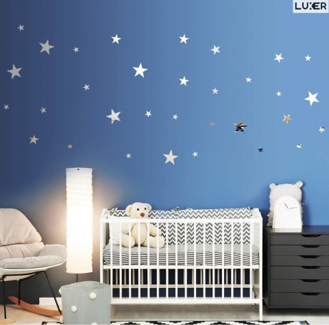 Set 86 Oglinzi Acrilice Autoadezive, Model Stele, Oglinda Decorativa Perete/Mobila pentru Hol Living Baie, Multiple Dimensiuni, Luxer [3]