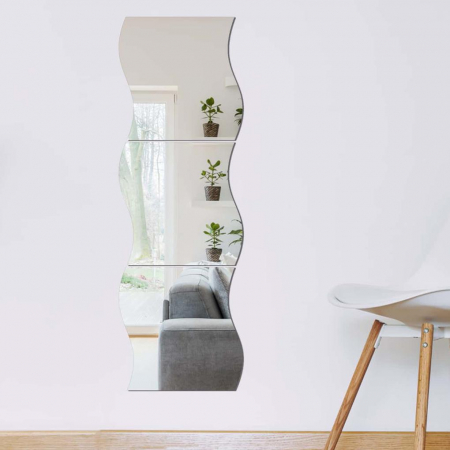 Set oglinzi acrilice valuri Luxer oglinzi decorative de perete oglinda hol oglinzi dedeman pentru camera din acril decorativa ikea decor mobexpert jysk emag dormitor living autoadezive oglinda aurie moderne rezistente auriu [3]