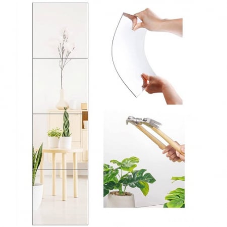 Set oglinzi acrilice valuri Luxer oglinzi decorative de perete oglinda hol oglinzi dedeman pentru camera din acril decorativa ikea decor mobexpert jysk emag dormitor living autoadezive oglinda aurie moderne rezistente auriu [6]