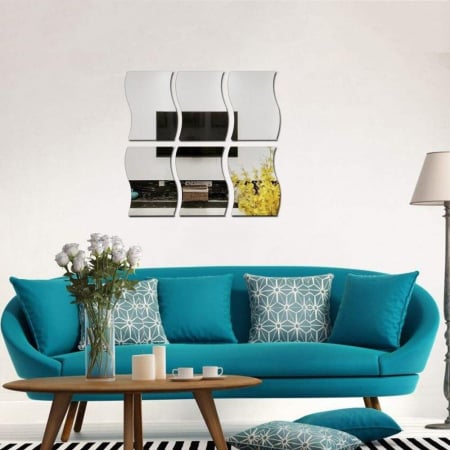Toate Produsele - Set oglinzi acrilice valuri Luxer oglinzi decorative de perete oglinda hol oglinzi dedeman pentru camera din acril decorativa ikea decor mobexpert jysk emag dormitor living autoadezive oglinda aurie moderne rezistente auriu