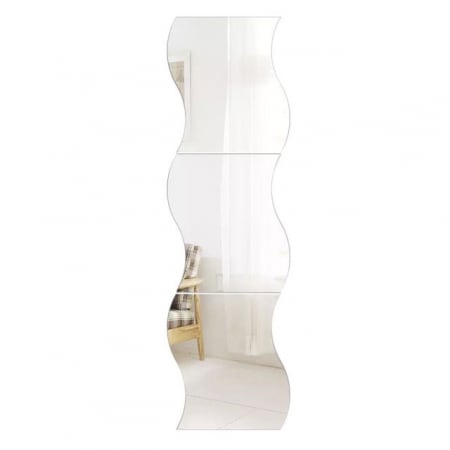 Set oglinzi acrilice valuri Luxer oglinzi decorative de perete oglinda hol oglinzi dedeman pentru camera din acril decorativa ikea decor mobexpert jysk emag dormitor living autoadezive oglinda aurie moderne rezistente auriu [4]