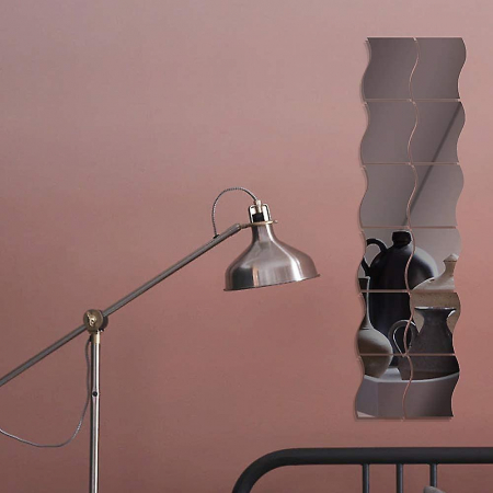 Oglinzi Acrilice  Decorative - Set oglinzi acrilice valuri Luxer oglinzi decorative de perete oglinda hol oglinzi dedeman pentru camera din acril decorativa ikea decor mobexpert jysk emag dormitor living autoadezive oglinda aurie moderne rezistente auriu