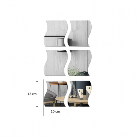 Set oglinzi acrilice valuri Luxer oglinzi decorative de perete oglinda hol oglinzi dedeman pentru camera din acril decorativa ikea decor mobexpert jysk emag dormitor living autoadezive oglinda aurie moderne rezistente auriu [9]