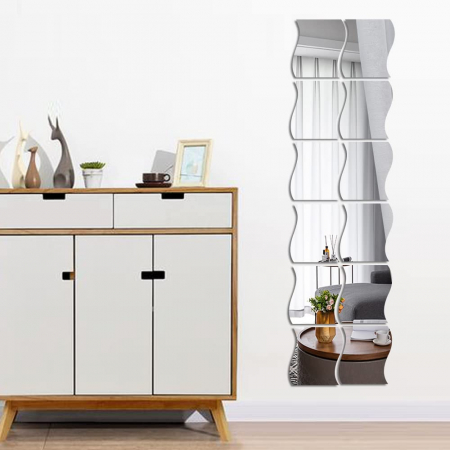 Set oglinzi acrilice valuri Luxer oglinzi decorative de perete oglinda hol oglinzi dedeman pentru camera din acril decorativa ikea decor mobexpert jysk emag dormitor living autoadezive oglinda aurie moderne rezistente auriu [2]