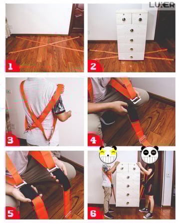 Sistem cu 2 Hamuri Pentru Ridicare si Transport Mobila sau Electrocasnice Mari Pentru 2 Persoane, Luxer, kit/set mutare mobila dulap greu mobilier ham transport mobila bucuresti manipulare jysk dedeman leroy emag olx ieftin [10]