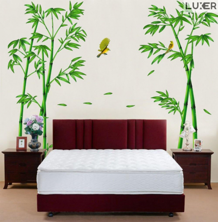 Sticker Autocolant Decorativ Perete/Mobila Model Bambus si Pasari Colibry, Dimensiuni 295x165 cm, Luxer, stickere perete decorative autocolant natura pentru copii adulti emag jumbo hornach leroy jysk ieftine luxer [7]