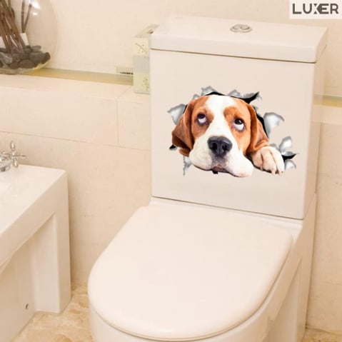Sticker Decorativ Autoadeziv cu efect 3D, Model: Sad Beagle, pentru Perete/Mobila/Masina, Autocolant, Sticker Auto, Dimensiuni: 21x15 cm, Luxer [3]