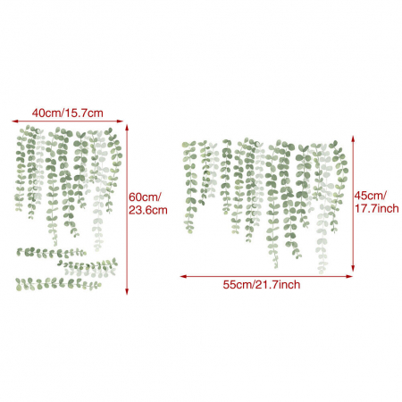 Sticker Decorativ cu Frunze de Eucalipt Luxer, Autocolant perete pentru copii Eucalyptus Leaves, 55x45 cm, stickere perete dedeman flori personalizat pepco emag personalizate ieftine natura plante exotice merlin mickey mouse autocolante pentru sufragerie living luxer [7]