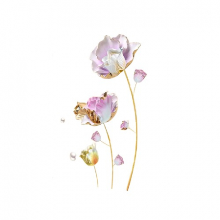 Sticker Decorativ Cu Model Floral pentru Design Interior Cryogenic Roses, Autoadeziv Multisuprafete, Dimensiuni 90x60 cm, Luxer, stickere perete decorative autocolant natura pentru copii adulti emag jumbo hornach leroy jysk ieftine luxer [1]