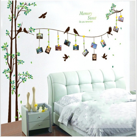 Stickere Florale - Sticker decorativ de perete cu 7 rame foto Luxer, Copacul cu amintiri, Autocolant, 120X100 cm, stickere perete autoadezive autocolante pentru copii rame fotografii oerete foto copac cu poze emag dedeman