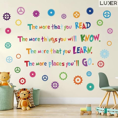 Sticker Decorativ Educativ Autoadeziv Perete/Mobila, Model: The Importance of Reading, Autocolant, Multisprafete, Dimensiuni: 90x70 cm, Dedeman, Jysk, Leroy, EmagLuxer [1]