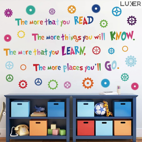 Sticker Decorativ Educativ Autoadeziv Perete/Mobila, Model: The Importance of Reading, Autocolant, Multisprafete, Dimensiuni: 90x70 cm, Dedeman, Jysk, Leroy, EmagLuxer [2]