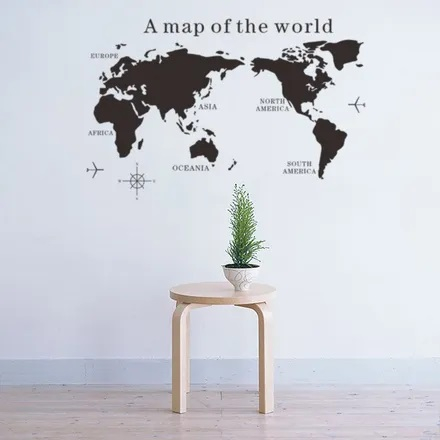 Sticker decorativ autoadeziv hart lumii cu continente pentru perete geamuri dulap pentru copii harti de decor educativ [1]