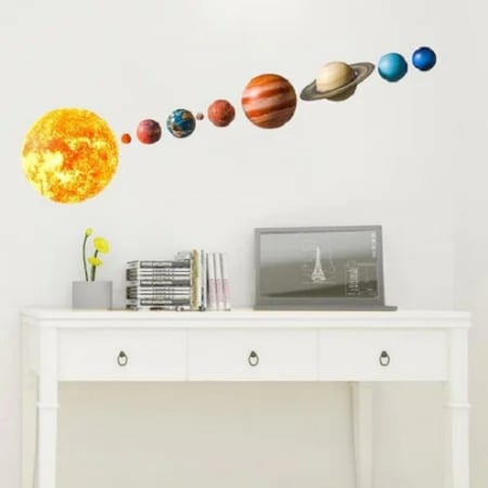 Sticker decorativ autocolant, Sistemul Solar cu 10 planete pentru copii educativ emag gradinita terra [5]