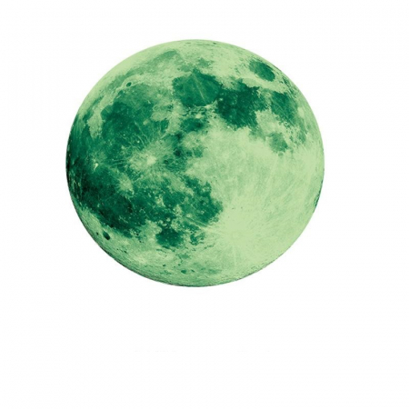 Sticker Glow in the dark Luxer, Autocolant Luna Fosforescenta, Verde, 20 cm,  stickere pamant terra pentru perete ieftin dormitor sufragerie autocolant emag luxer dedeman leroy globul pamantesc [7]