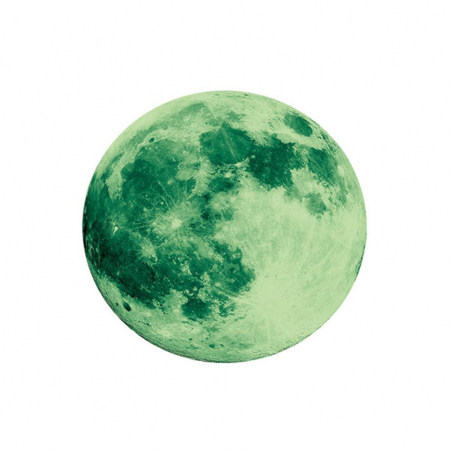 Sticker Glow in the dark Luxer, Autocolant Luna Fosforescenta, Verde, 30 cm,  stickere pamant terra pentru perete ieftin dormitor sufragerie autocolant emag luxer dedeman leroy globul pamantesc [7]
