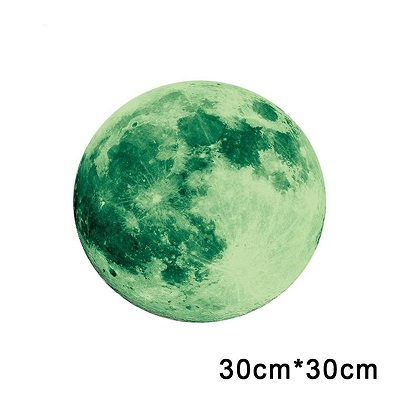 Sticker Glow in the dark Luxer, Autocolant Luna Fosforescenta, Verde, 30 cm,  stickere pamant terra pentru perete ieftin dormitor sufragerie autocolant emag luxer dedeman leroy globul pamantesc [10]
