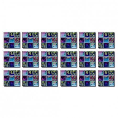Stickere decorative pentru faianta sau perete Luxer, Set 18 buc, Mozaic Mov, 10x10 cm,stickere mosaics sticla ieftin perete baie bucatarie dedeman jysj autoadeziv luxer [5]