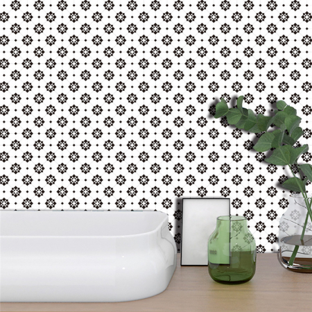 Stickere decorative pentru faianta sau perete Luxer, Set 19 buc, Model geometric Alb/Negru, 10x10 cm, stickere gresie faianta rosturi pentru baie decorative dedeman pentru geam autocolant ieftin folina ktm luxer [7]