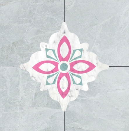 Stickere decorative pentru gresie si faianta Luxer, Set 15 buc, Roz, 7.5x7.5 cm, stickere gresie faianta rosturi pentru baie decorative dedeman pentru geam autocolant ieftin folina ktm luxer [1]