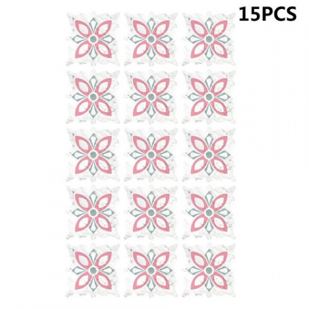 Stickere decorative pentru gresie si faianta Luxer, Set 15 buc, Roz, 7.5x7.5 cm, stickere gresie faianta rosturi pentru baie decorative dedeman pentru geam autocolant ieftin folina ktm luxer [7]