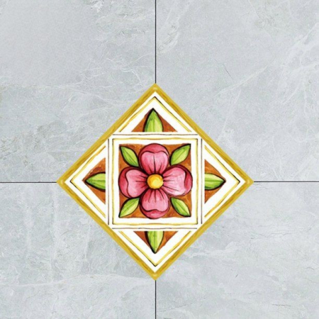 Stickere decorative pentru gresie si faianta Luxer, Set 21 buc, Verde/Roz, 7.5x7.5 cm, stickere gresie faianta rosturi pentru baie decorative dedeman pentru geam autocolant ieftin folina ktm luxer [2]