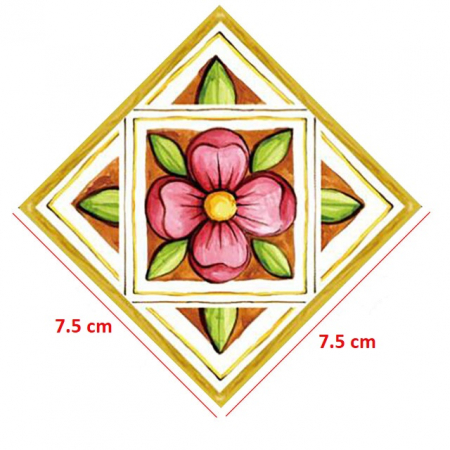 Stickere decorative pentru gresie si faianta Luxer, Set 21 buc, Verde/Roz, 7.5x7.5 cm, stickere gresie faianta rosturi pentru baie decorative dedeman pentru geam autocolant ieftin folina ktm luxer [7]