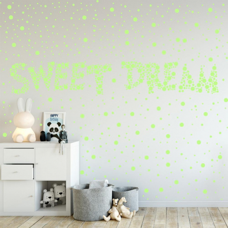 Stickere perete Glow in the dark Luxer, Buline Fosforescente, 3 folii, 524 piese,stickere autoadezive stele spatiu interstelar pepco dedeman pentru tavan perete camera copilului bebelusi mari [2]