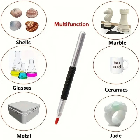 Stilou de gravură manuală Luxer cu vârf din carbură de tungsten, pentru gravare precisă pe metal, sticlă, lemn, ceramică și plastic, design ergonomic și maner antiderapant. [8]