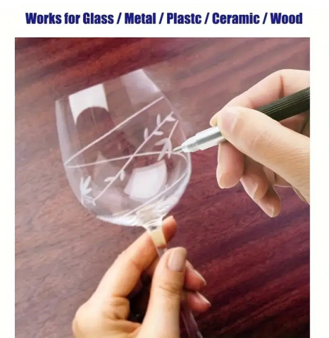 Stilou de gravură manuală Luxer cu vârf din carbură de tungsten, pentru gravare precisă pe metal, sticlă, lemn, ceramică și plastic, design ergonomic și maner antiderapant. [6]