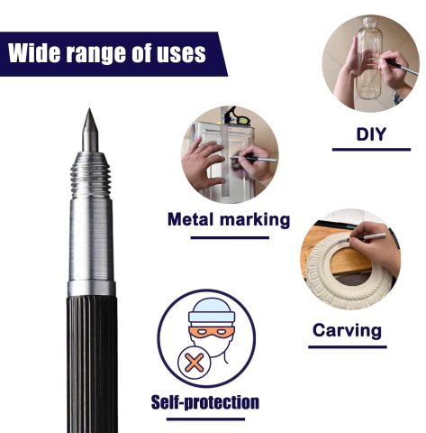 Stilou de gravură manuală Luxer cu vârf din carbură de tungsten, pentru gravare precisă pe metal, sticlă, lemn, ceramică și plastic, design ergonomic și maner antiderapant. [3]