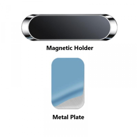 Suport Auto Magnetic Universal pentru Telefon/Tableta, Prindere cu 6 Magneti si Banda Adeziva 3M, Dimensiuni 7 x 2 cm, Forma Dreptunghiulara, Silver, Luxer [8]