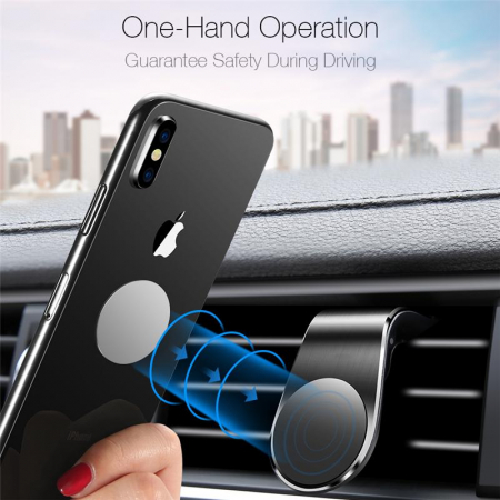 Suport auto premium Luxer pentru telefon, tableta, GPS Negru, magnetic multifunctional universal bicicleta samsung baseus altex emag flanco 10 inch antiderapant numar wireless ieftin pentru grila ventilatie bord masina ventuza ieftin ipad luxer