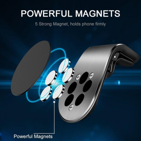 Suport auto premium Luxer pentru telefon, tableta, GPS Negru, magnetic multifunctional universal bicicleta samsung baseus altex emag flanco 10 inch antiderapant numar wireless ieftin pentru grila ventilatie bord masina ventuza ieftin ipad luxer [4]