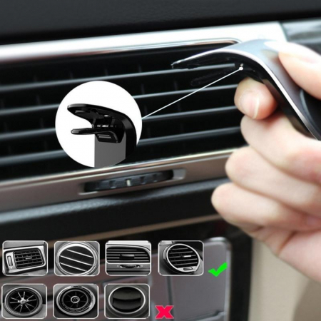 Suport auto premium Luxer pentru telefon, tableta, GPS Silver, magnetic multifunctional universal bicicleta samsung baseus altex emag flanco 10 inch antiderapant numar wireless ieftin pentru grila ventilatie bord masina ventuza ieftin ipad luxer [3]