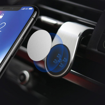 Suport auto premium Luxer pentru telefon, tableta, GPS Silver