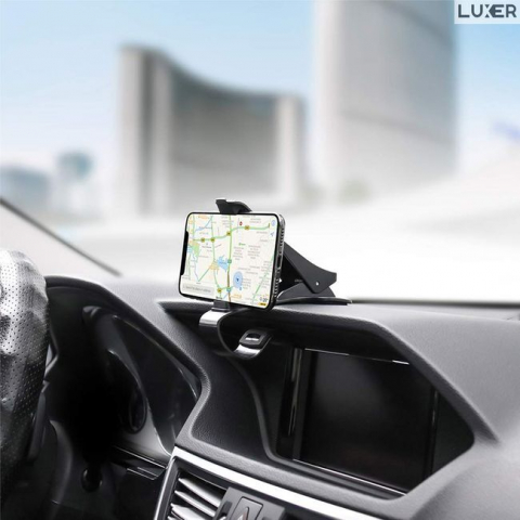 Suport Auto Universal pentru Telefon/GPS de tip Head Up Display, Prindere pe Bord, Prindere Tip Clema, Materiale Premium, Luxer, suport cu prindere pe bord emag altex flanco dedeman ieftin luxer [8]