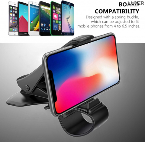 Suport Auto Universal pentru Telefon/GPS de tip Head Up Display, Prindere pe Bord, Prindere Tip Clema, Materiale Premium, Luxer, suport cu prindere pe bord emag altex flanco dedeman ieftin luxer [7]