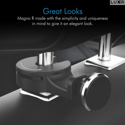 Suport Auto Universal pentru Telefon/Tableta cu Prindere pe Tetiera, Magnetic, Rotire 360°, Materiale Premium, Luxer, suport pentru locurile din spate emag altex flanco dedeman ieftin luxer [4]
