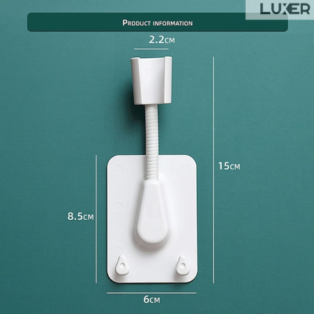 Suport Autoadeziv Pentru Capul de Dus cu 2 Agatatori, Reglabil 360 Grade, Alb/Roz/Albastru/Verde Luxer, suport para dus dedeman cu ventuza de perete reglabil dedeman hornbach leroy ikea grohe emag ieftin luxer [11]