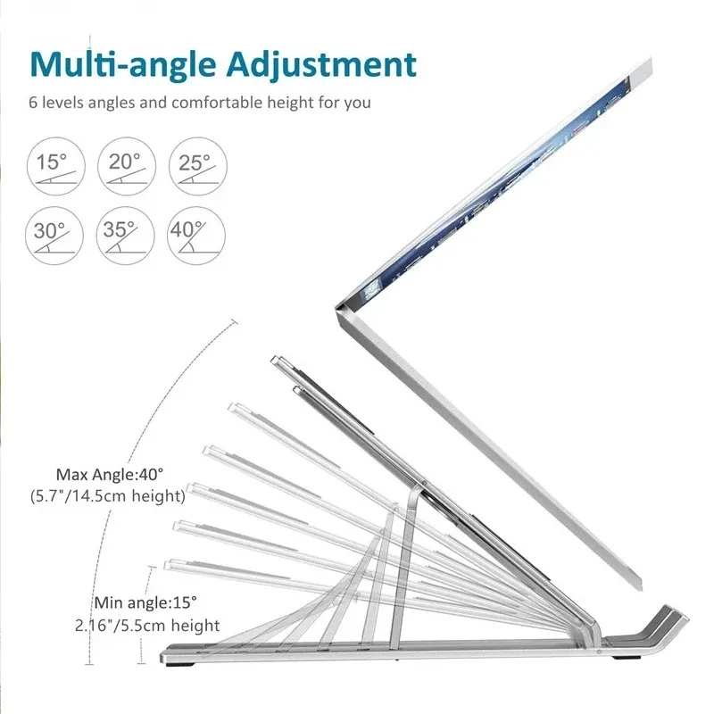 Suport Laptop Aluminiu Stand Notebook Tableta Telefon Suport Ikea pentru Birou Suport Laptop Emag Reglabil pe Inaltime Pliabil Reglabil pe inaltime Dell Lenovo Hp [4]